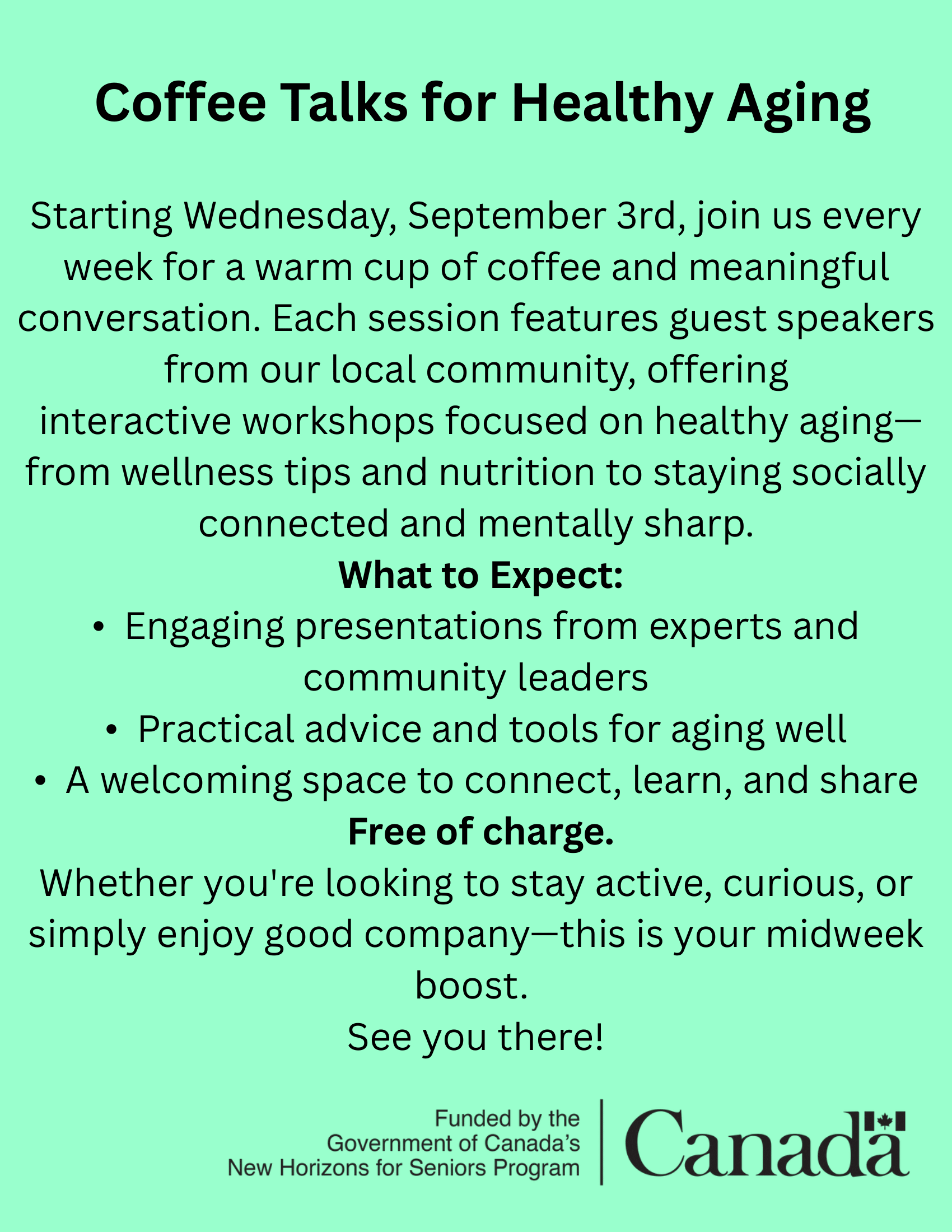 Coffee Talks for Healthy Aging